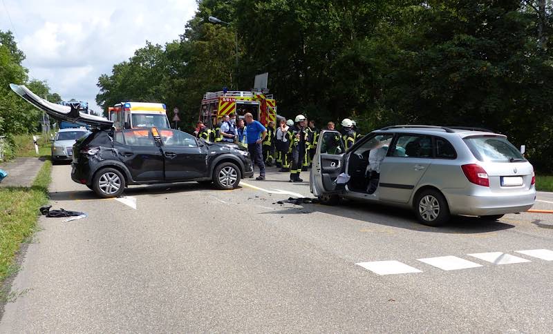 Verkehrsunfall auf der Kreisstraße 1 (Foto: Feuerwehr Neustadt)