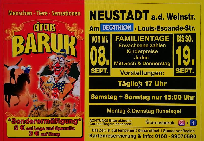 Circus Baruk im September 2021 in Neustadt an der Weinstraße