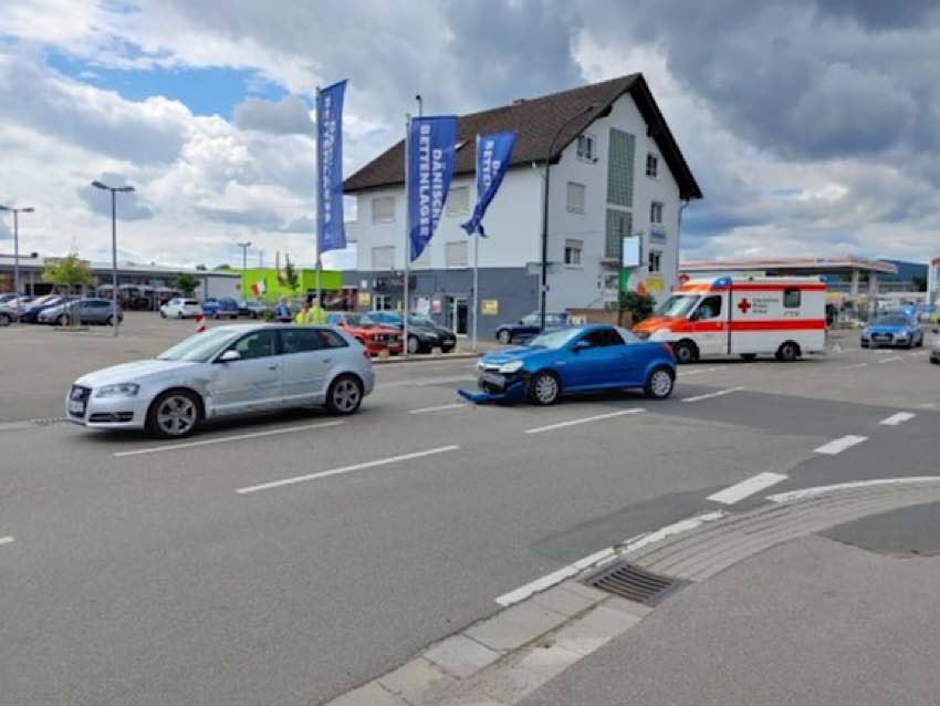 Unfallstelle in der Bruchstraße, Bad Dürkheim (Foto: Polizei RLP)