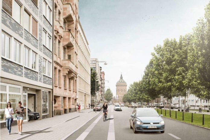 Visualisierung Radweg Augustaanlage (Foto: Stadt Mannheim)