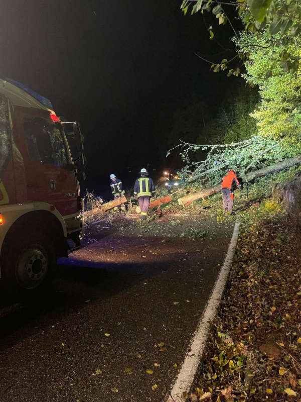 Feuerwehreinsätze wegen Sturm "Ignatz" am 21. Oktober 2021