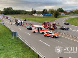 Verkehrsunfall auf der B9 (Foto: Polizei RLP)