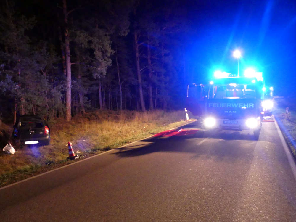 Die Unfallstelle wurde ausgeleuchtet (Foto: Feuerwehr Neustadt)