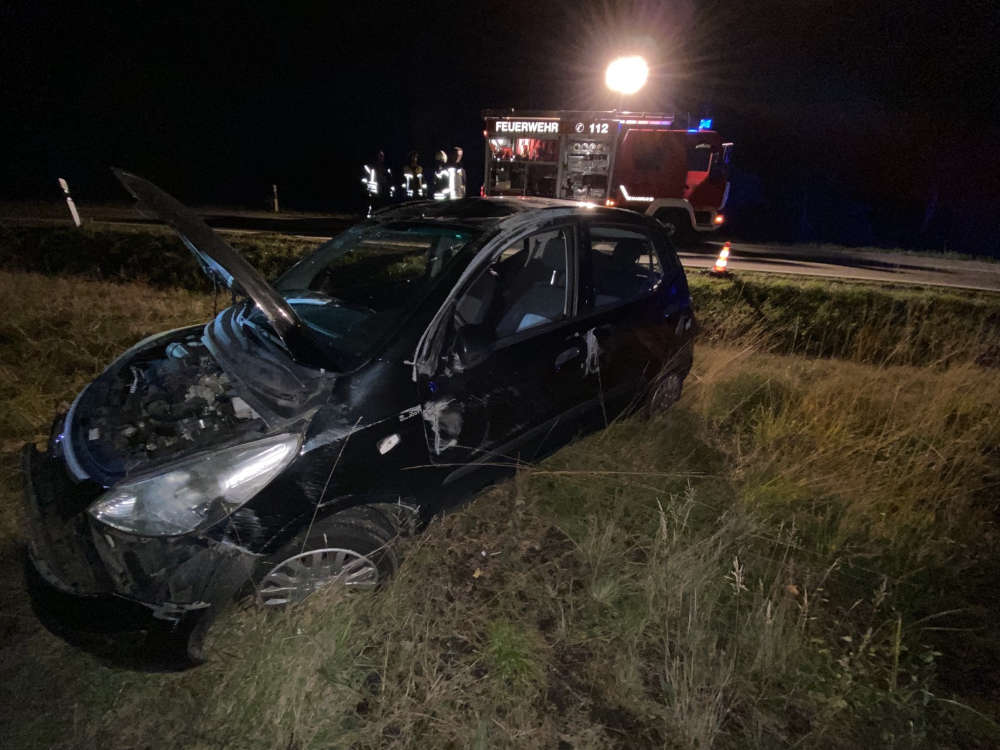 Vom Unfall beschädigter Pkw (Foto: Polizei RLP)