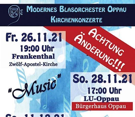 Kirchenkonzertreihe 2021 des Modernen Blasorchesters Kurpfalz Oppau (Foto: MBO)