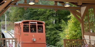 Obere Bergbahn vor Station Molkenkur (Foto: Stadtwerke Heidelberg GmbH)