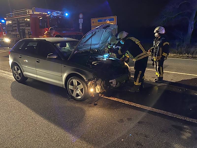 Verkehrsunfall auf der B 39 (Foto: Feuerwehr Neustadt)