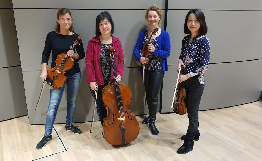 Das Ensemble: Barbara Giepner, Rut Bántay, Stella Sykora-Nawri, Yi-Qiong Pan (Foto: Daniel Kroh)