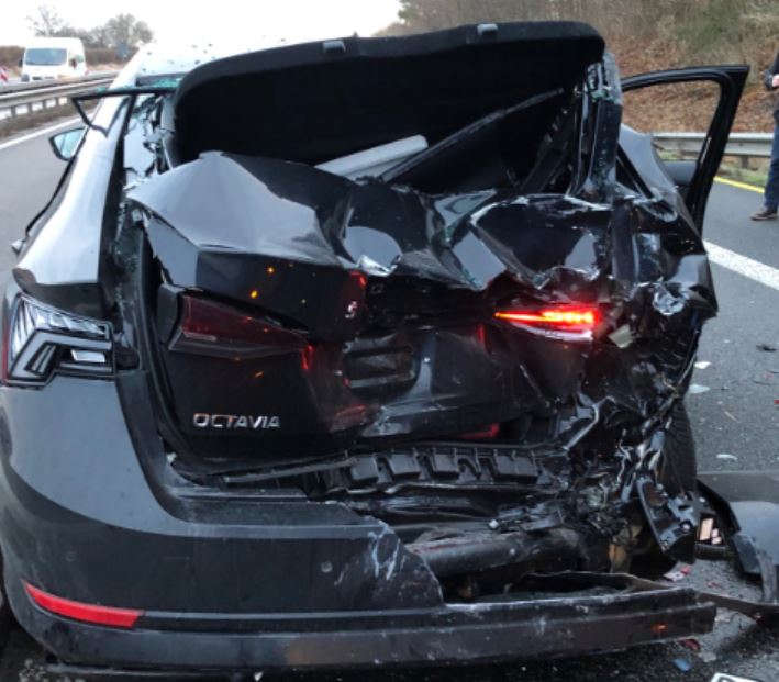 Verkehrsunfall auf der BAB 65 (Foto: Polizei RLP)