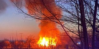Brand eines Gartenhauses (Foto: Polizei RLP)