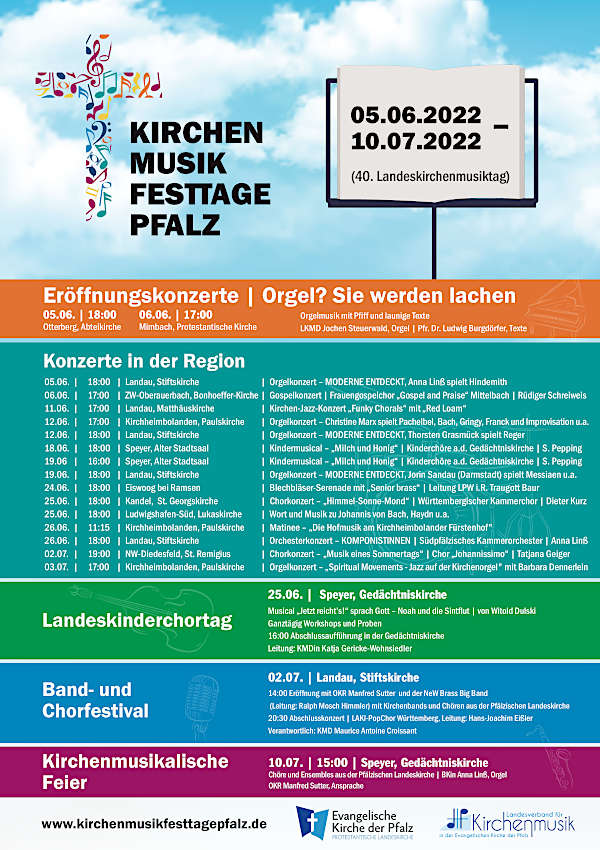 Kirchenmusik-Festtage Pfalz Programmübersicht (Quelle: EKP)