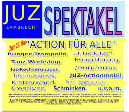 Spektakel-Plakat 2022 (Foto: JUZ Lambrecht)
