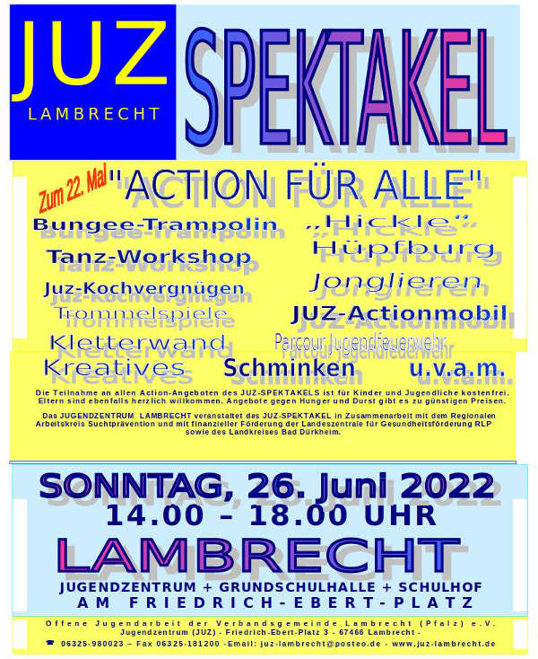 Spektakel-Plakat 2022 (Foto: JUZ Lambrecht)