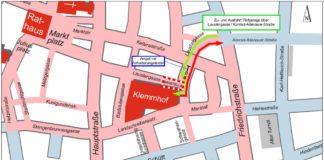 Wasser in die Stadt - Zufahrt Tiefgarage Klemmhof (Grafik: Stadtverwaltung Neustadt)