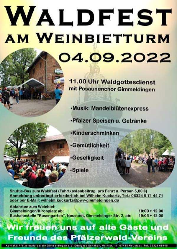 Waldfest am Weinbietturm (Quelle: PWV Gimmeldingen)