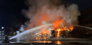 Großbrand auf Recyclinggelände (Foto: Feuerwehr Neustadt)