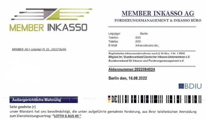 Inkasso Lotto Betrug