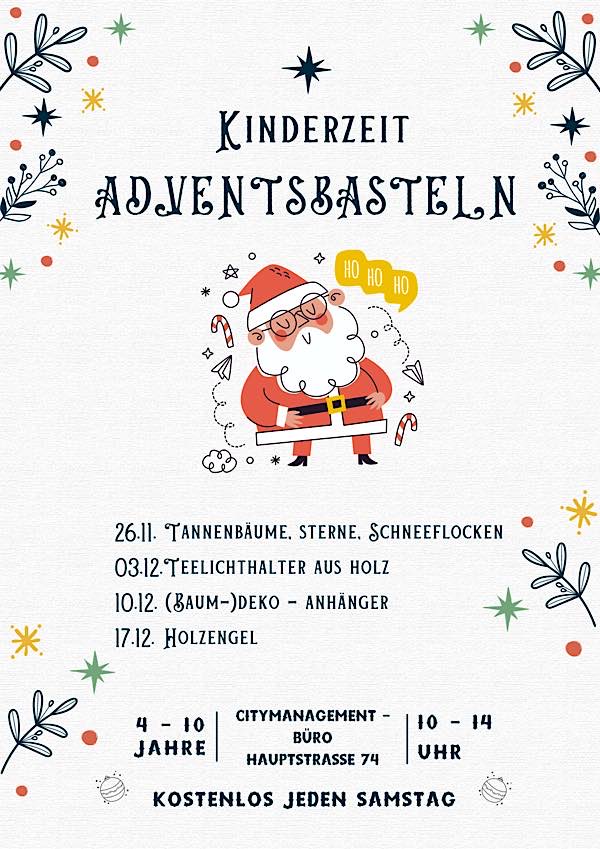 Adventsprogramm der Kinderzeit (Quelle: Stadtverwaltung Neustadt)