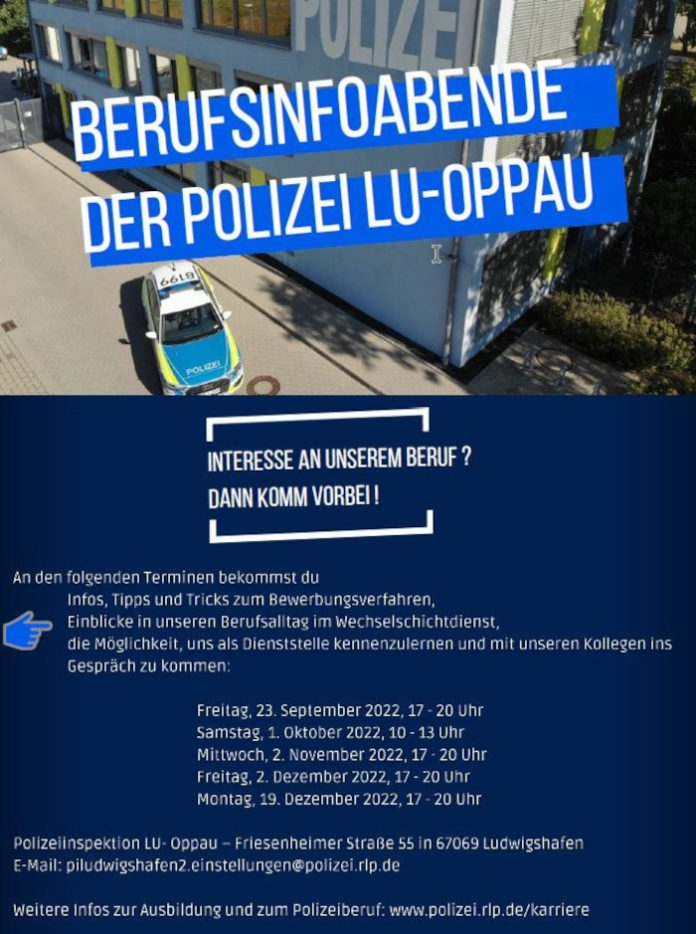 Berufsinfoabende der Polizei Ludwigshafen-Oppau