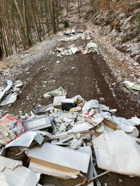 Dies ist ein neues Ausmaß illegaler Müllentsorgung im Wald. (Foto: Stadtverwaltung Neustadt)