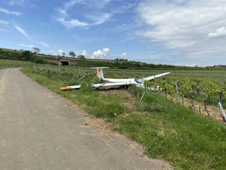 Notgelandeter Segelflieger (Foto: Polizei RLP)