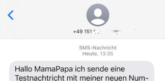 Screenshot einer SMS (Quelle: Redaktion Metropolnews)