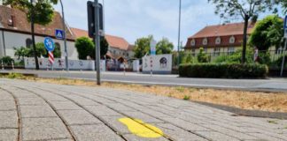 Aktion Gelbe Füße im Bereich Schillerschule (Foto: Gemeindeverwaltung Haßloch)