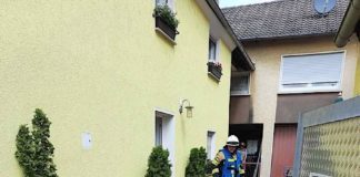 Einsatzstelle Füllergasse (Foto: Feuerwehr Haßloch)