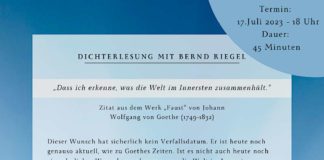 Dichterlesung mit Bernd Riegel