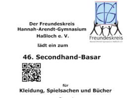 Secondhand-Basar-Plakat (Quelle: Freundeskreis des Hannah-Arendt-Gymnasiums)