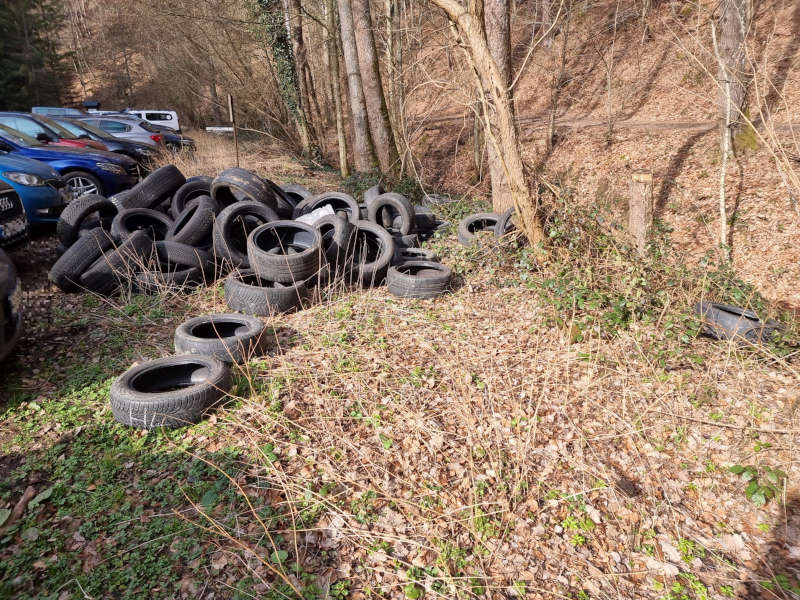 Illegale Reifenentsorgung Parkplatz (Foto: Kreisverwaltung)