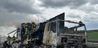 LKW brennt auf A6 aus (Foto: Polizei RLP)