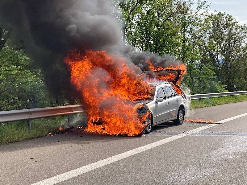 Fahrzeugbrand (Foto: Feuerwehr Neustadt)