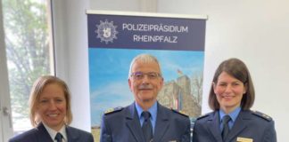 Polizeidirektorin Katja Falkenstein, Polizeipräsident Georg Litz, Polizeioberrätin Christine Berens (Foto: Polizeipräsidium Rheinpfalz)